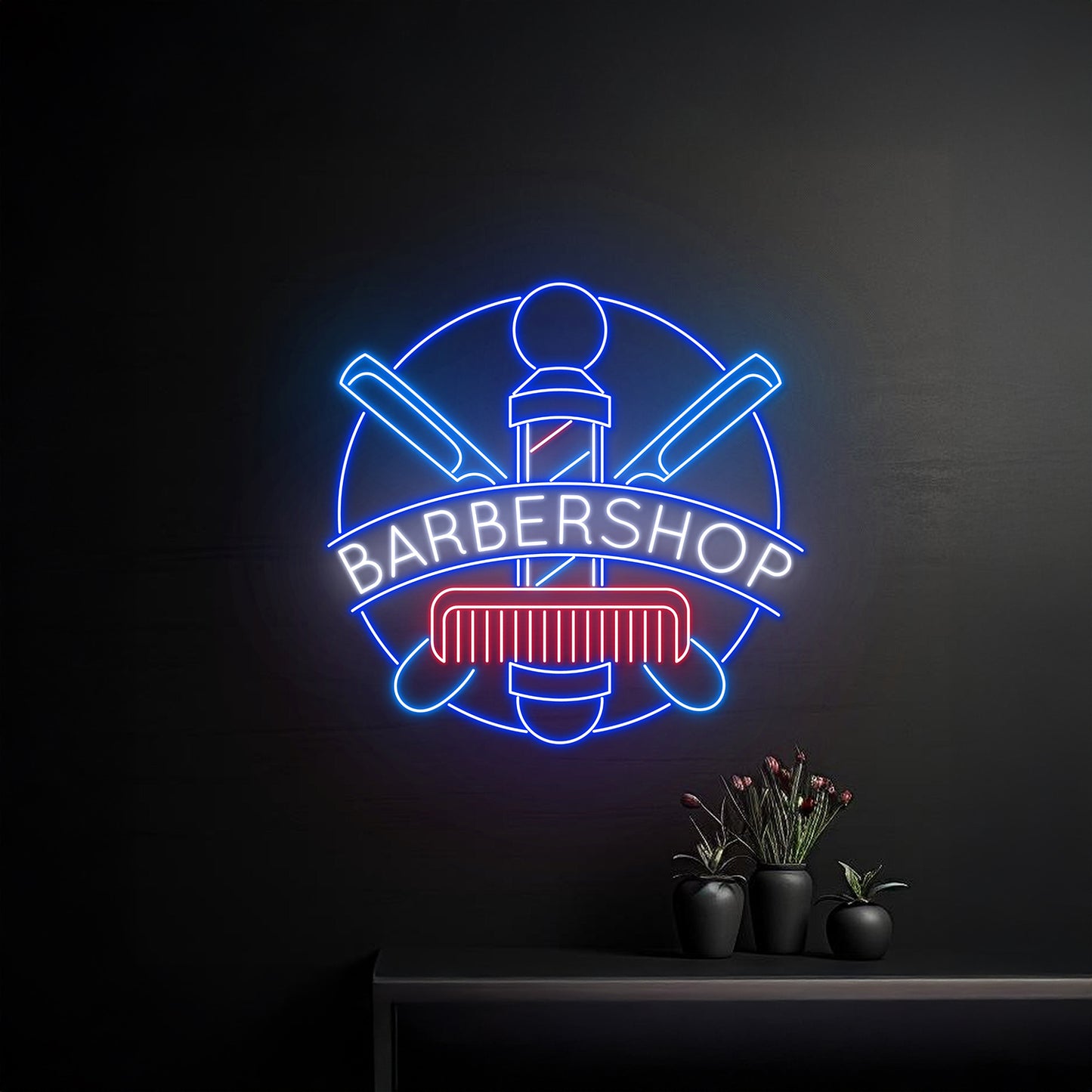 Custom Barber Shop Led Sign Barber Led Light