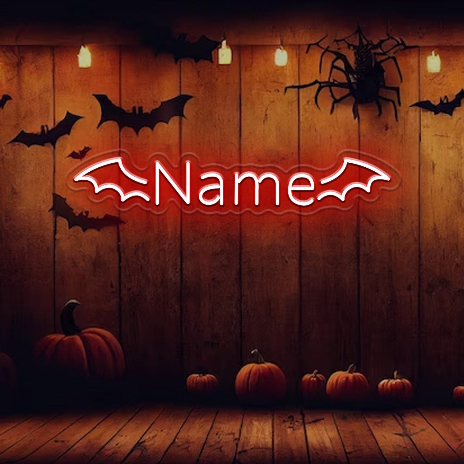 Custom Bat Wing Name Sign Halloween Decor | Shineneon