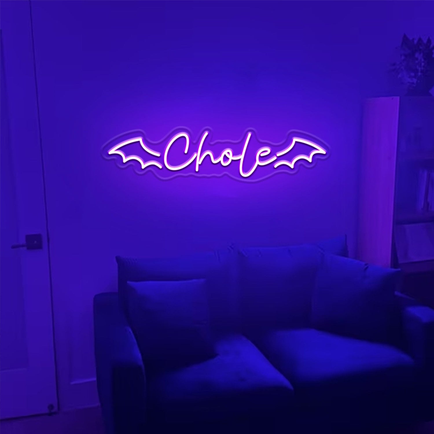 Custom Bat Wing Name Sign Halloween Decor | Shineneon