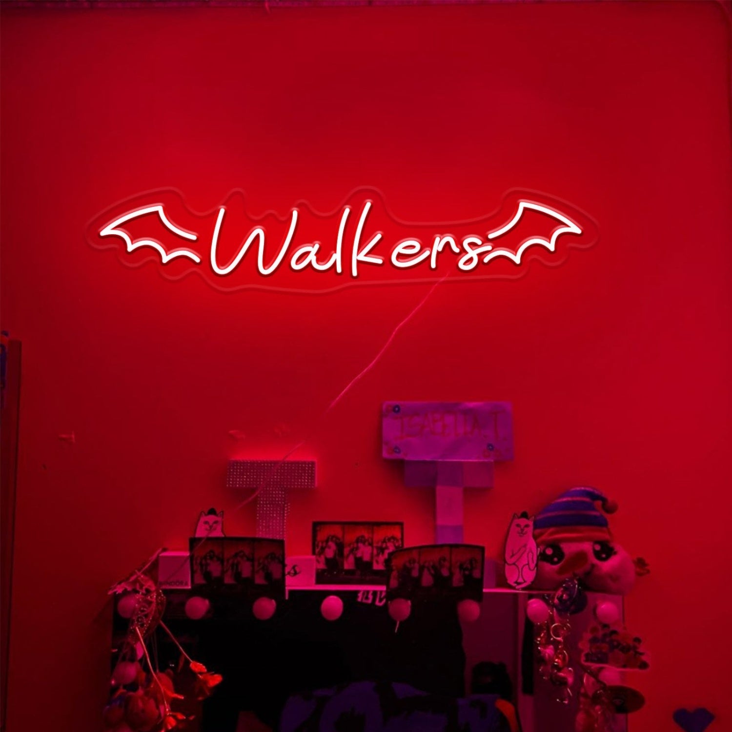 Custom Bat Wing Name Sign Halloween Decor | Shineneon