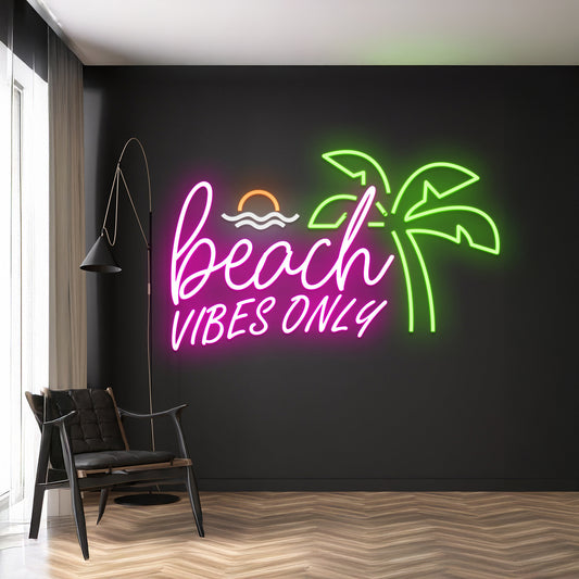 Custom Beach Vibes Only Neon Sign