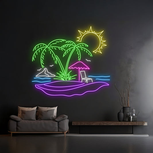 Custom Beach View Neon Sign