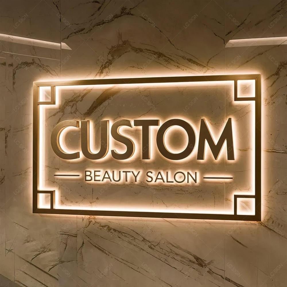 Custom Beauty Salon 3D Backlit Letters Business Metal Led Sign - Shineneon