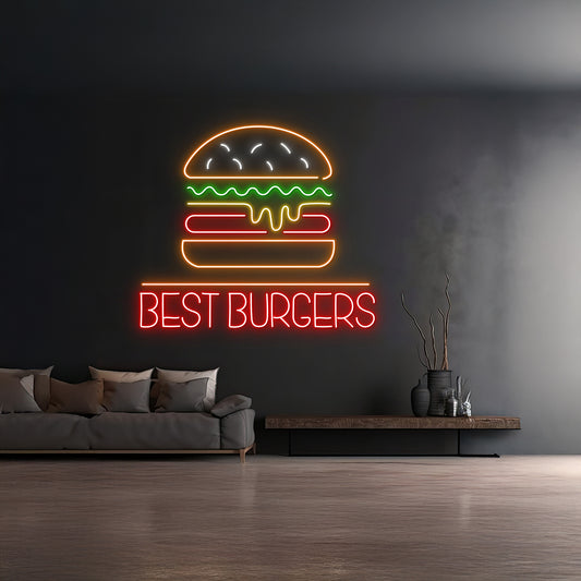 Custom Best Burgers Neon Sign