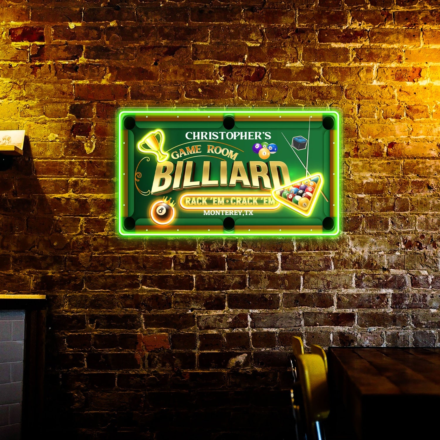 Custom Billiards Game Room Acrylic Led Neon Sign | Shineneon