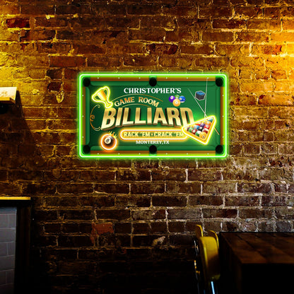 Custom Billiards Game Room Acrylic Led Neon Sign | Shineneon