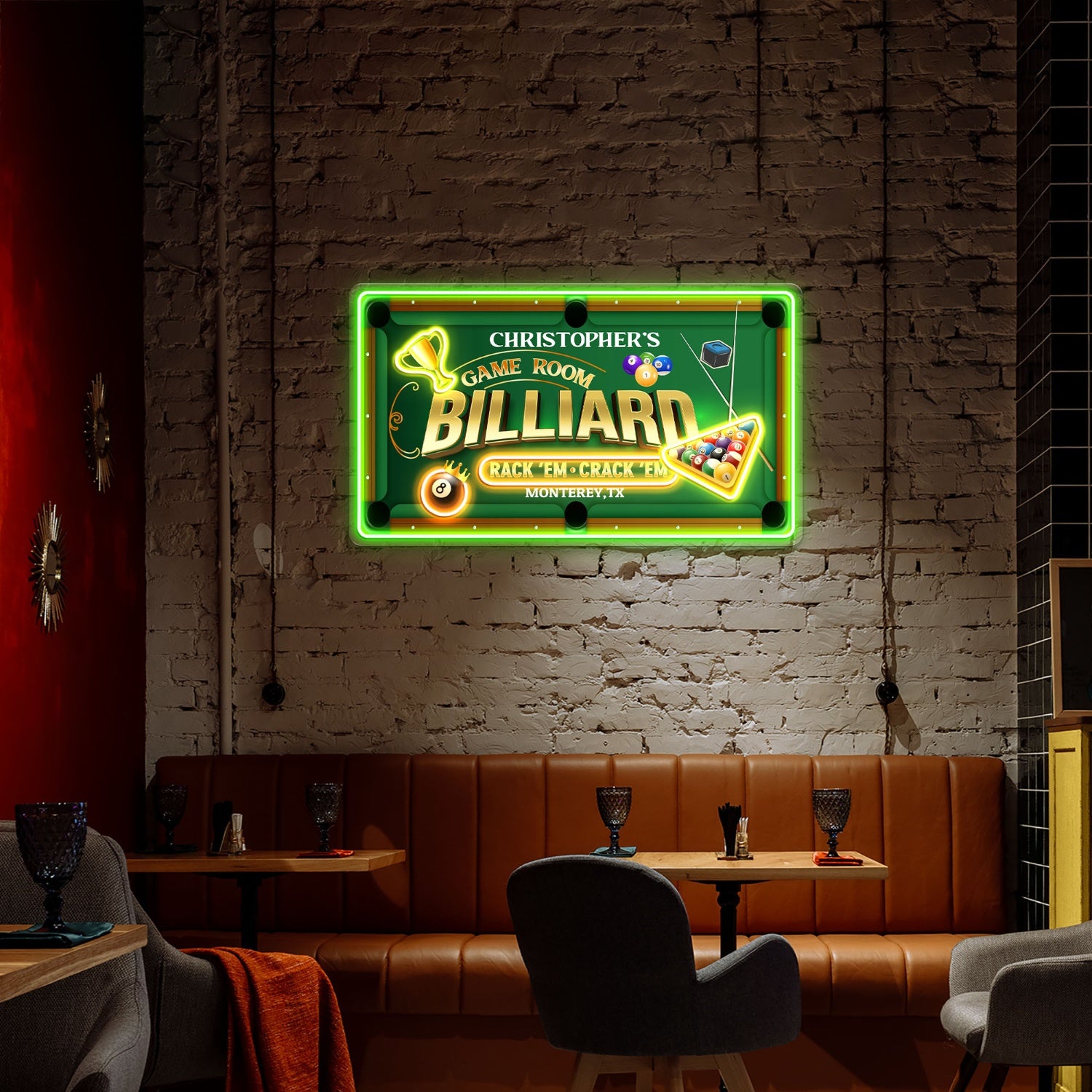 Custom Billiards Game Room Acrylic Led Neon Sign | Shineneon