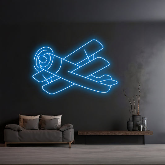 Custom Biplane Neon Sign