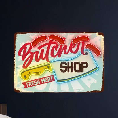 Custom Butcher Shop Decal Printed Acrylic Sign | Shineneon