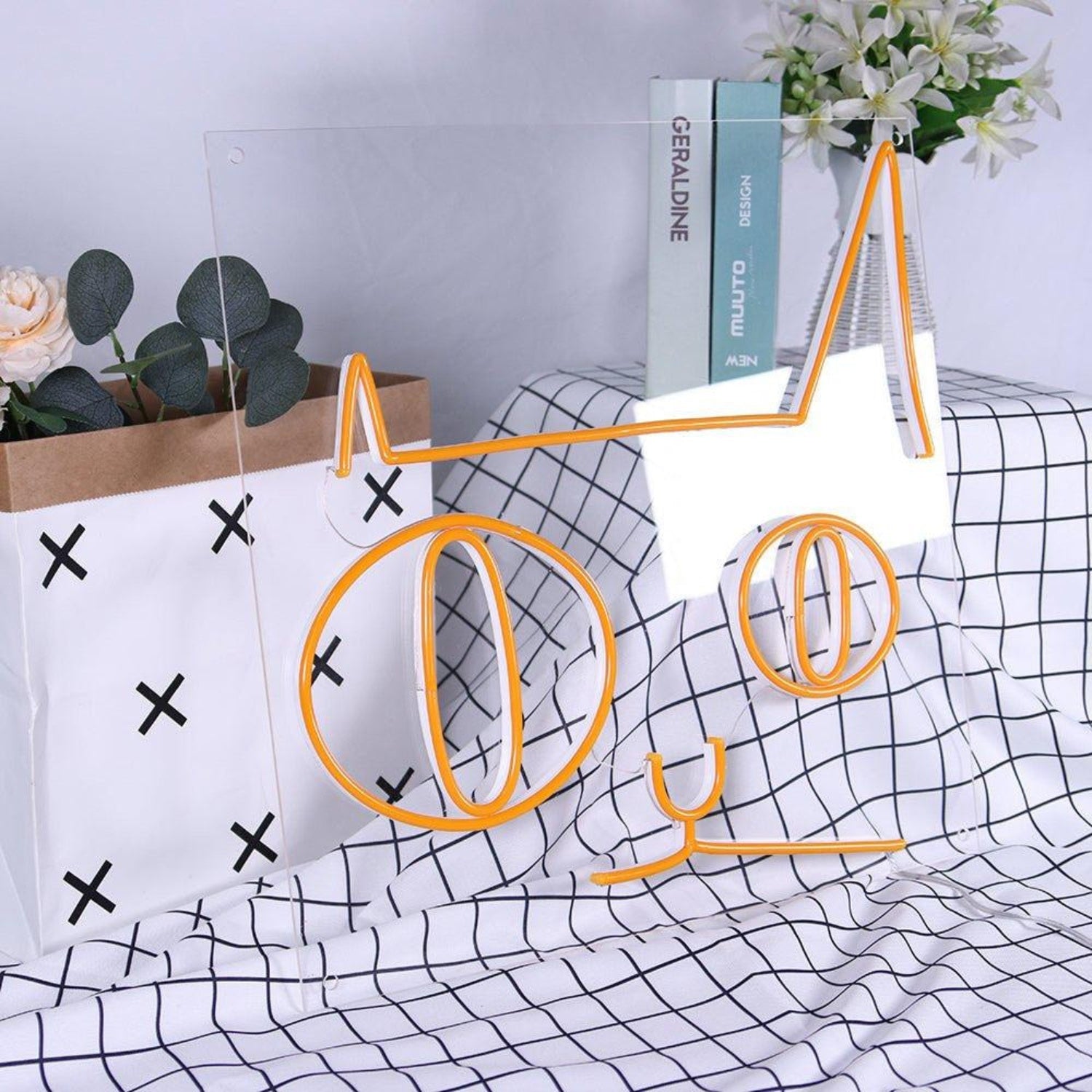 Custom Cartoon Cat Face Warm Yellow Led Neon Sign For Home Decor | Shineneon