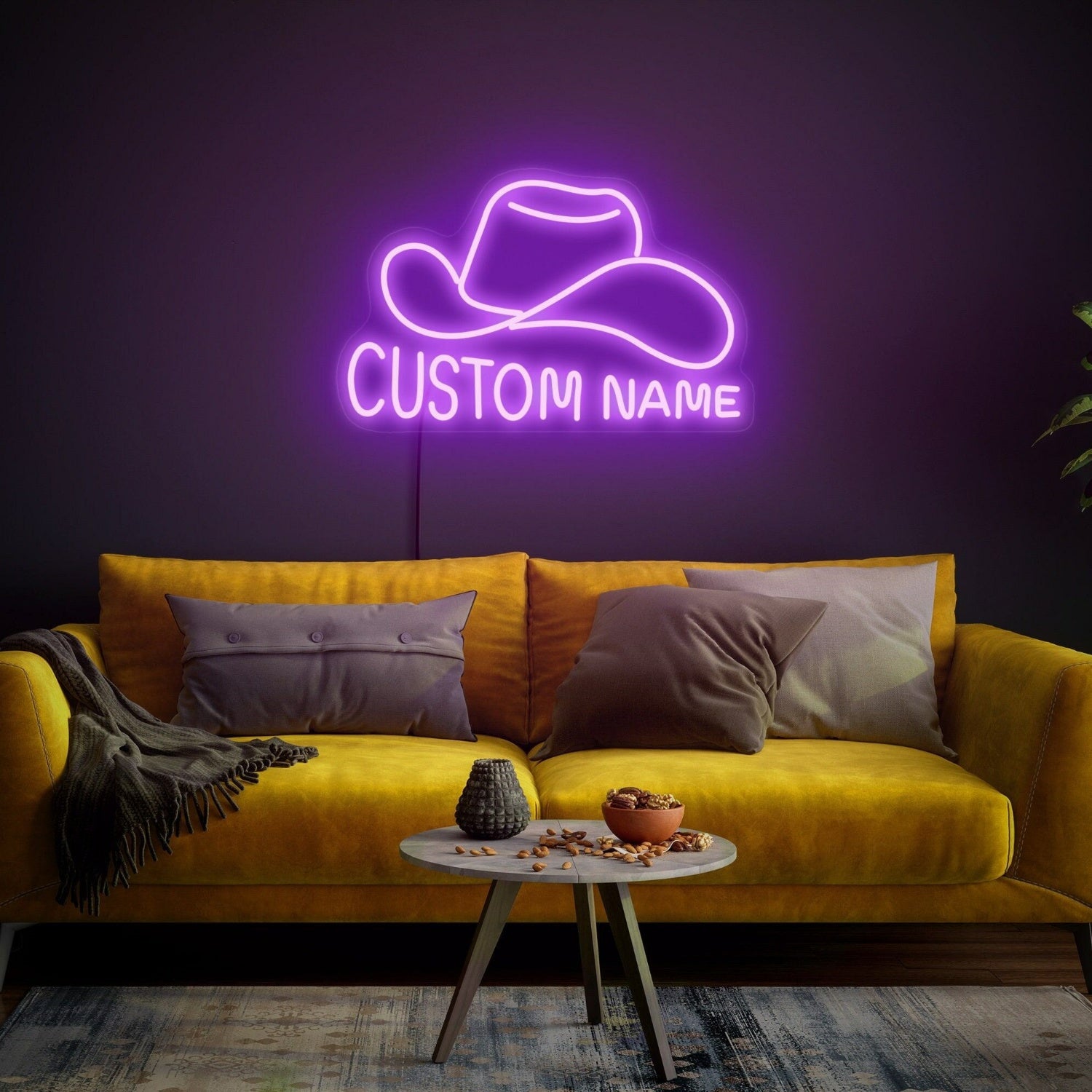Custom Charm Cowboy Hat Name Sign Fevent Decorations - Shineneon