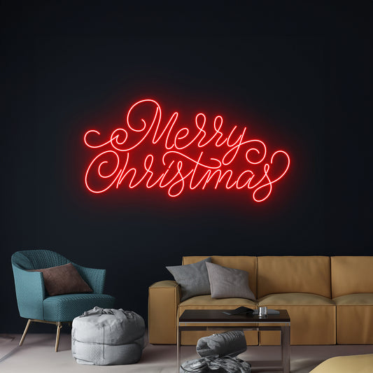 Custom Christmas Led Sign Personalized Merry Christmas Neon Light