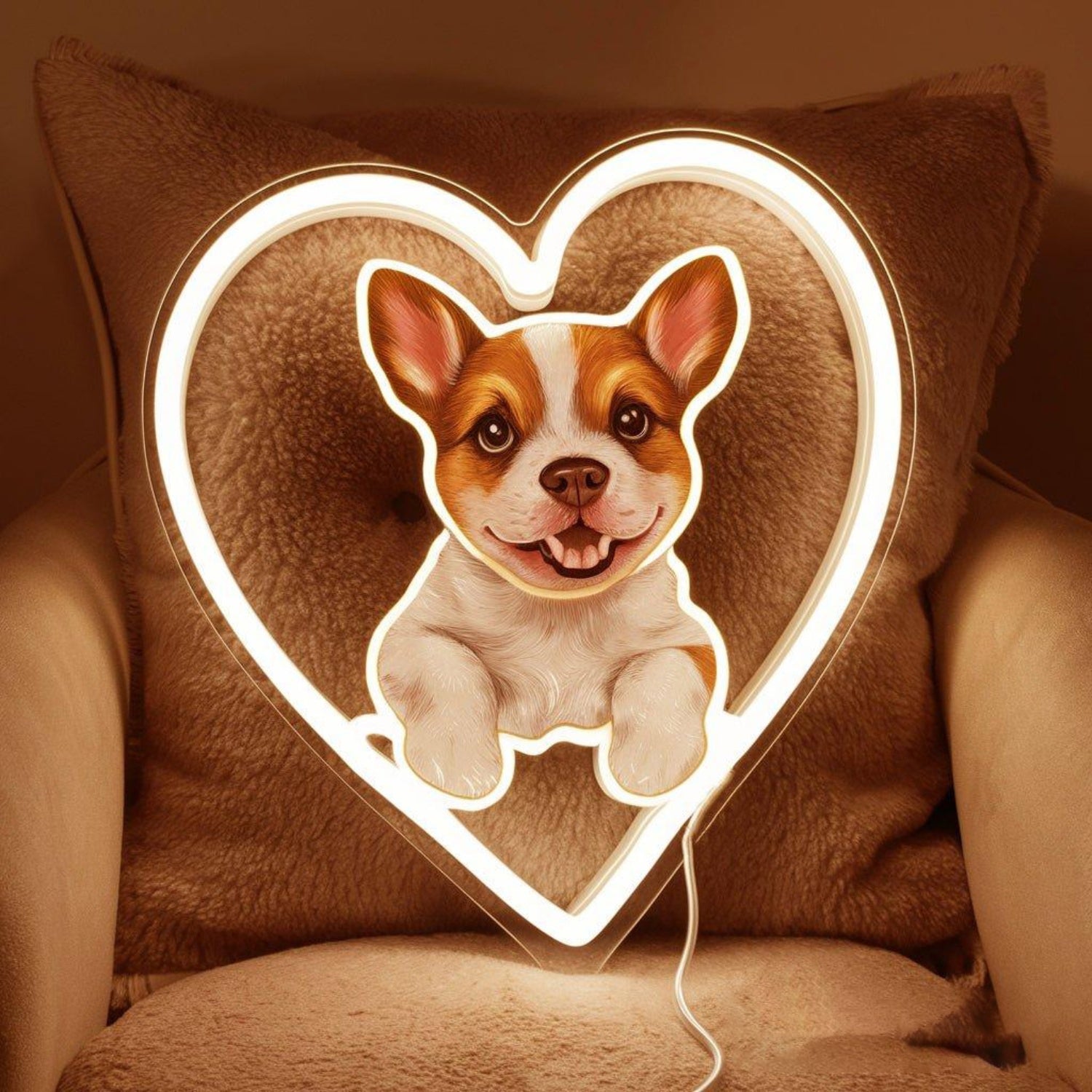 Custom Dog Heart White Led Neon Sign For Pet Lover Home Decor | Shineneon