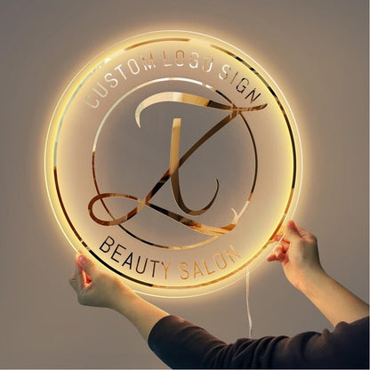 Custom Logo Sign Salon Acrylic Business Logo Sign - Shineneon