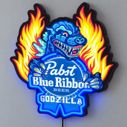 Custom Monster Beer & Flame LED Lightbox – 24 Inch - Shineneon