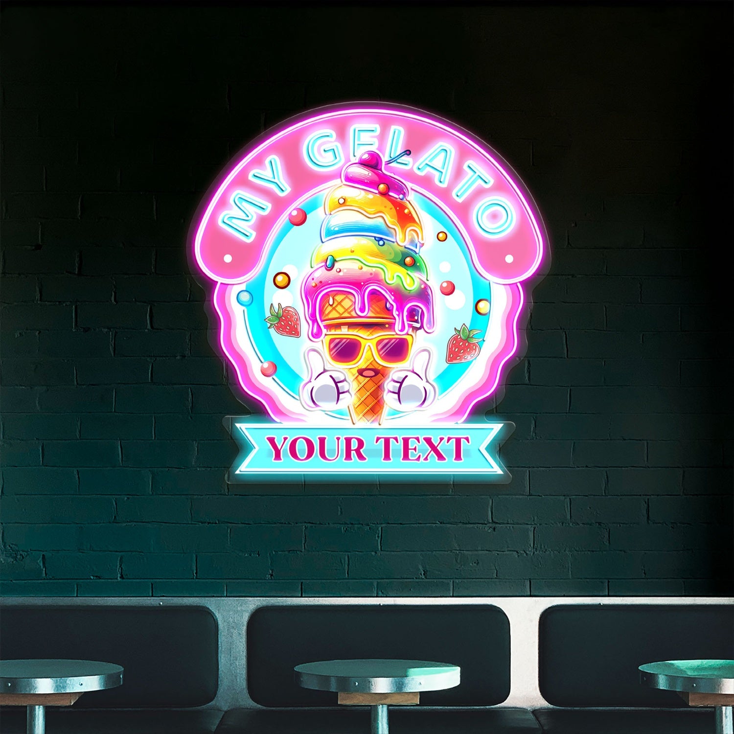 Custom My Gelato Ice Cream Acrylic Led Neon Sign | Shineneon