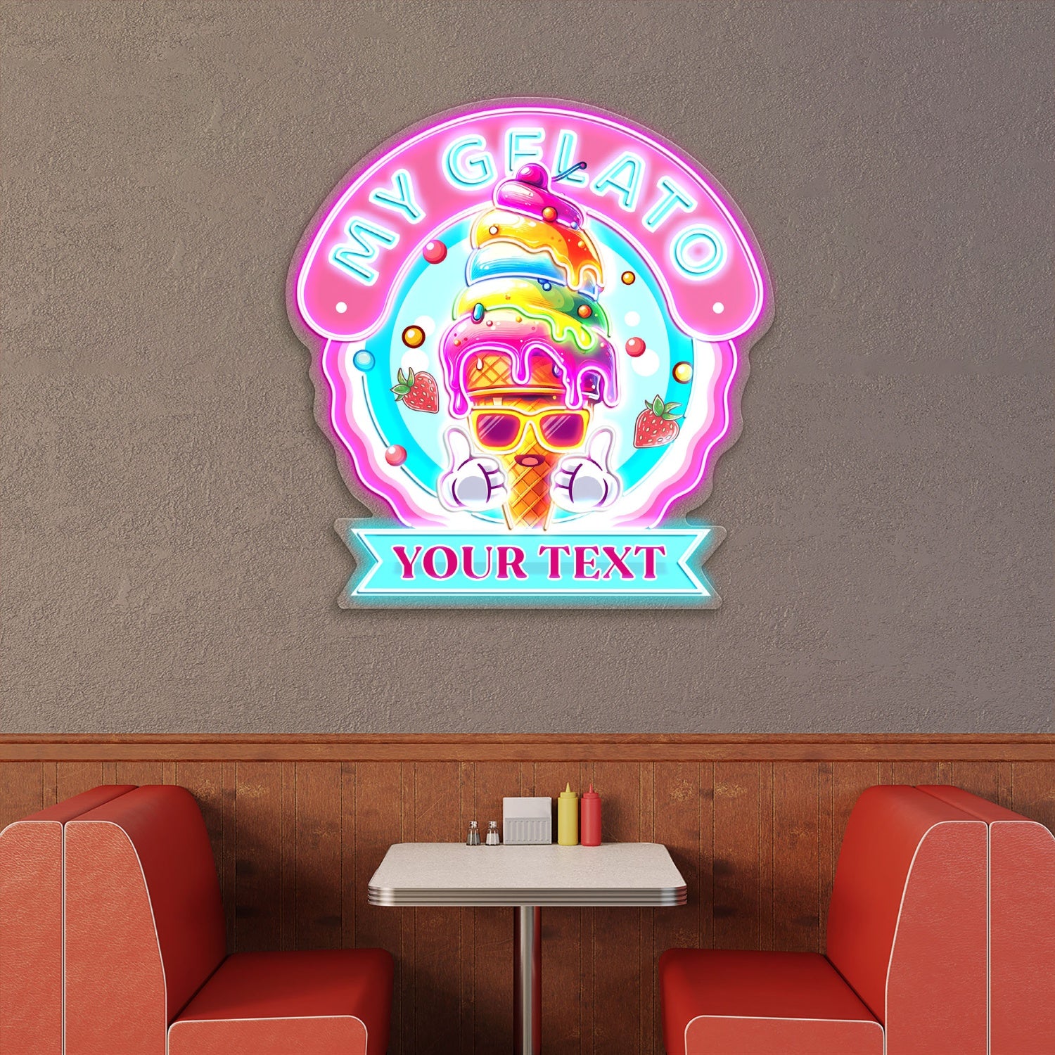 Custom My Gelato Ice Cream Acrylic Led Neon Sign | Shineneon