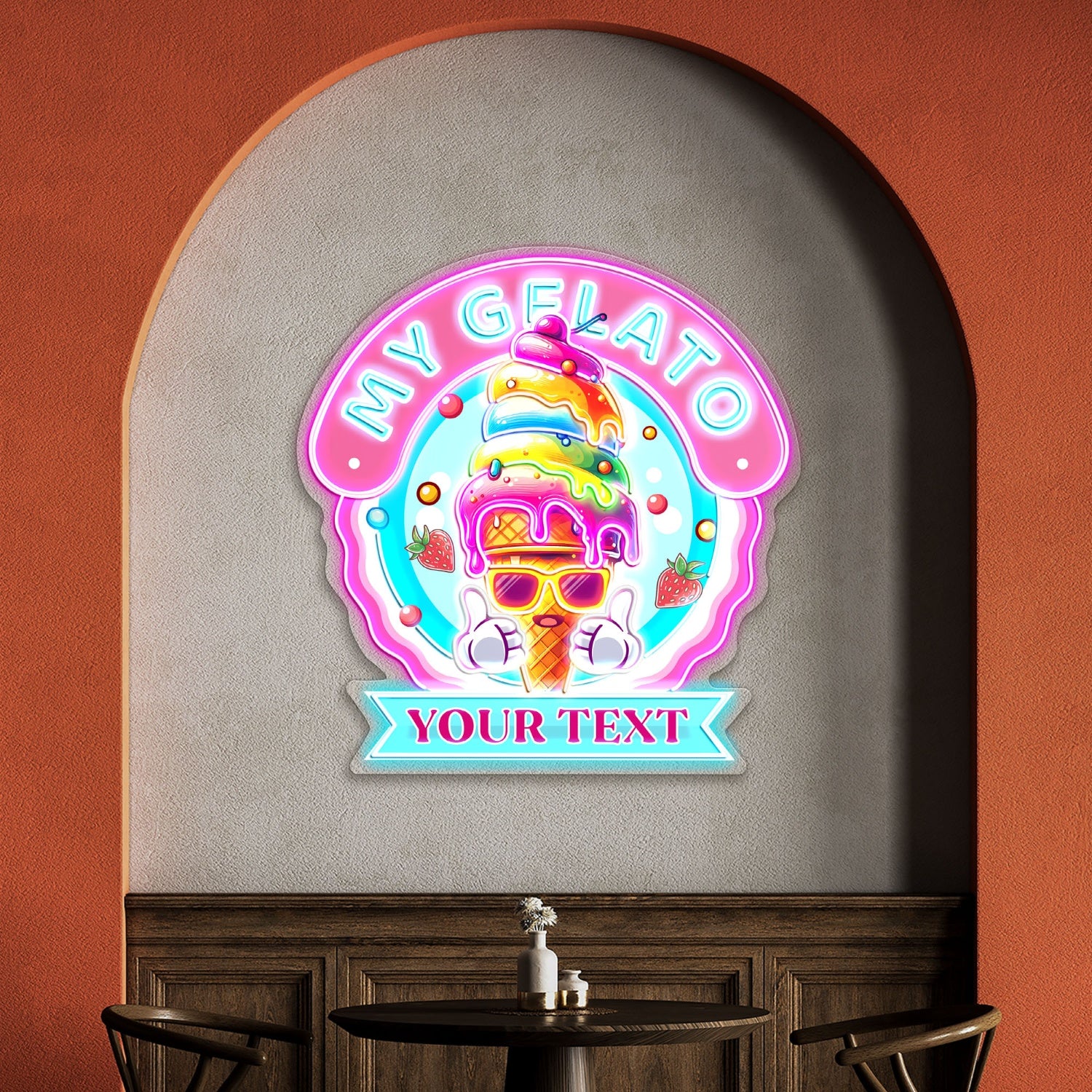 Custom My Gelato Ice Cream Acrylic Led Neon Sign | Shineneon