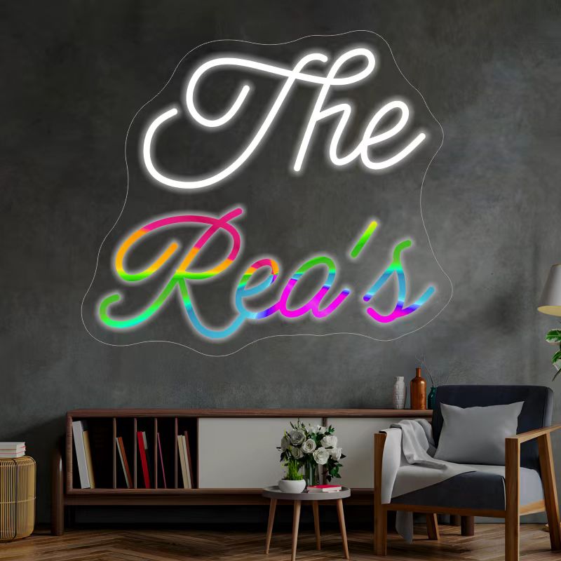 Custom Neon Sign - The Rea's with Full Color Mode - Shineneon