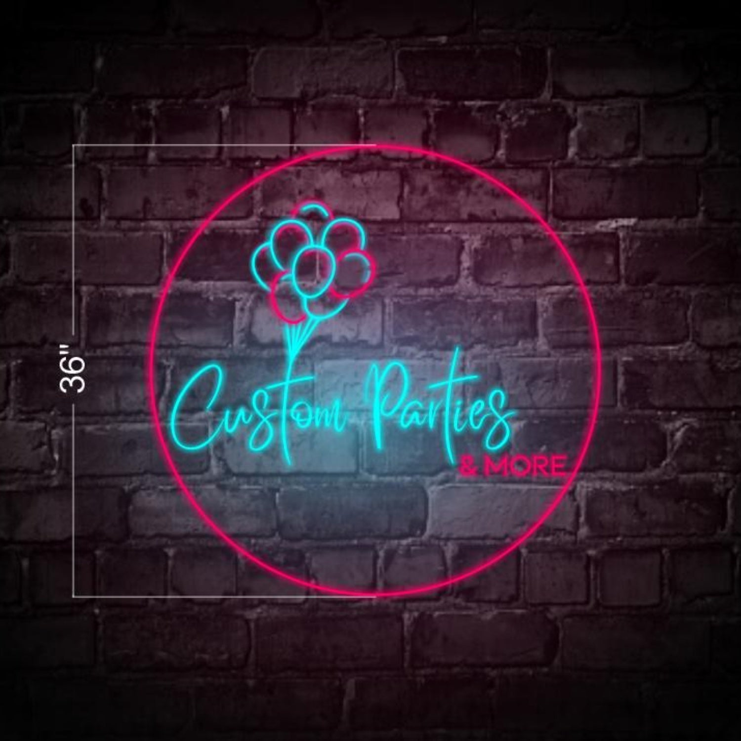 Custom Parties Balloons Multicolor Led Neon Sign Indoor Outdoor Decor | Shineneon