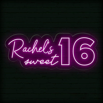 Custom Sweet 16 Led Neon Sign Birthday Party Backdrop Decor | Shineneon