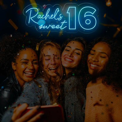 Custom Sweet 16 Led Neon Sign Birthday Party Backdrop Decor | Shineneon