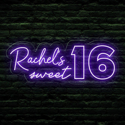 Custom Sweet 16 Led Neon Sign Birthday Party Backdrop Decor | Shineneon