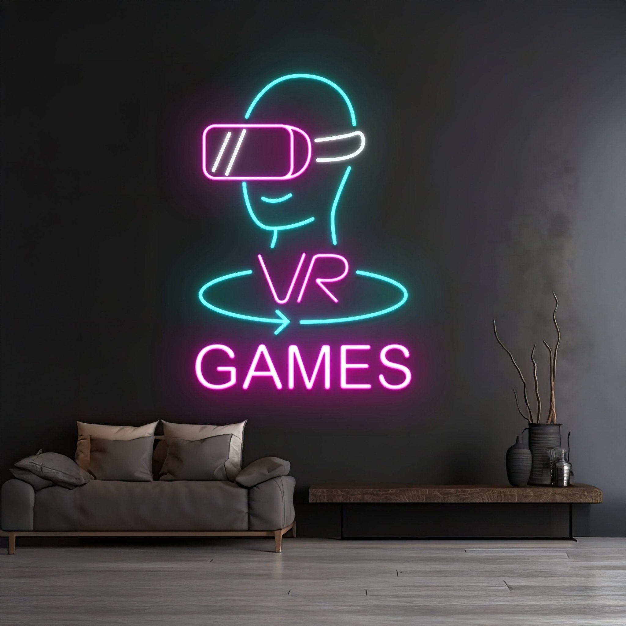 Custom Vr Games Led Sign Gaming Room Wall Decor - Shineneon