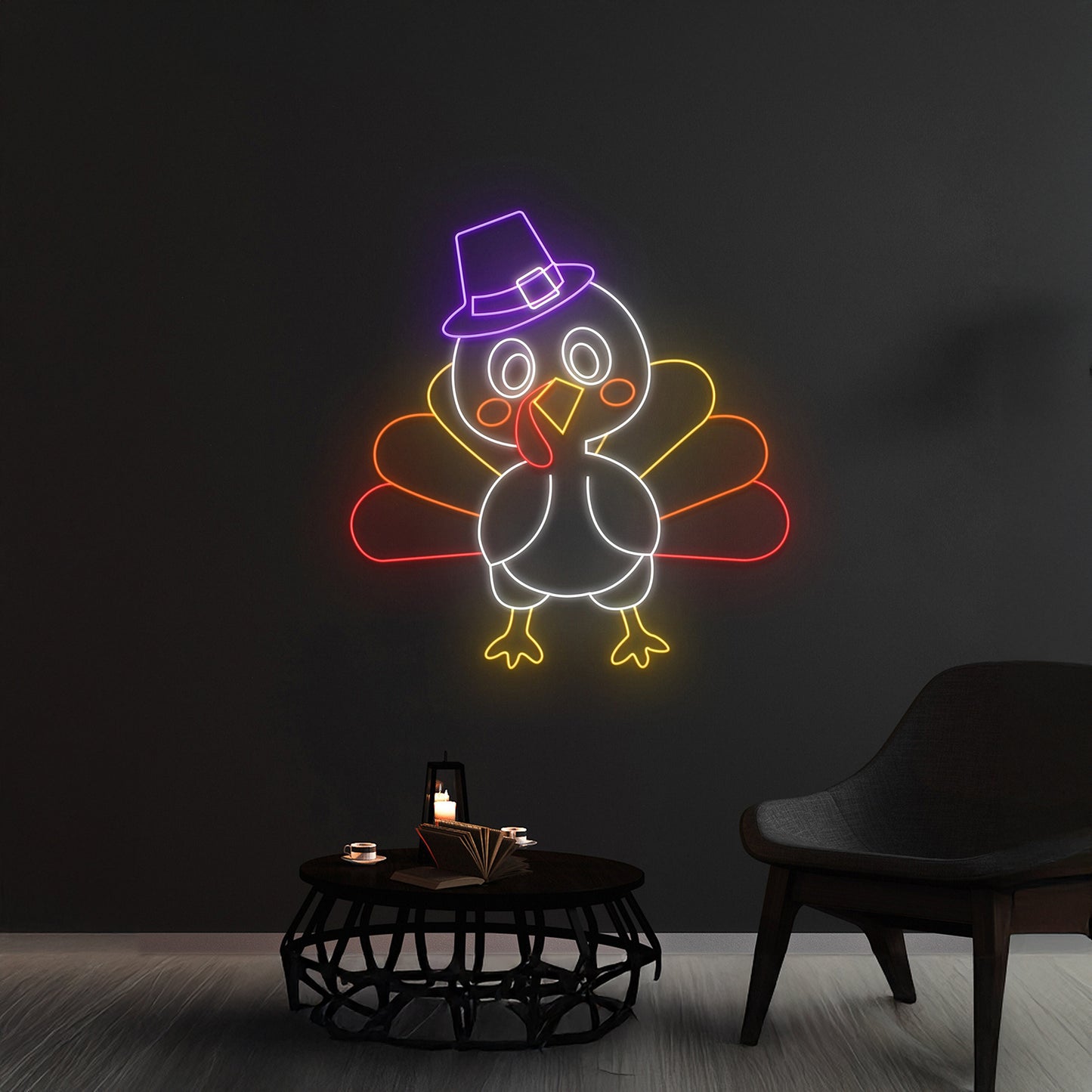 Custom Witch Hat Turkey Neon Sign