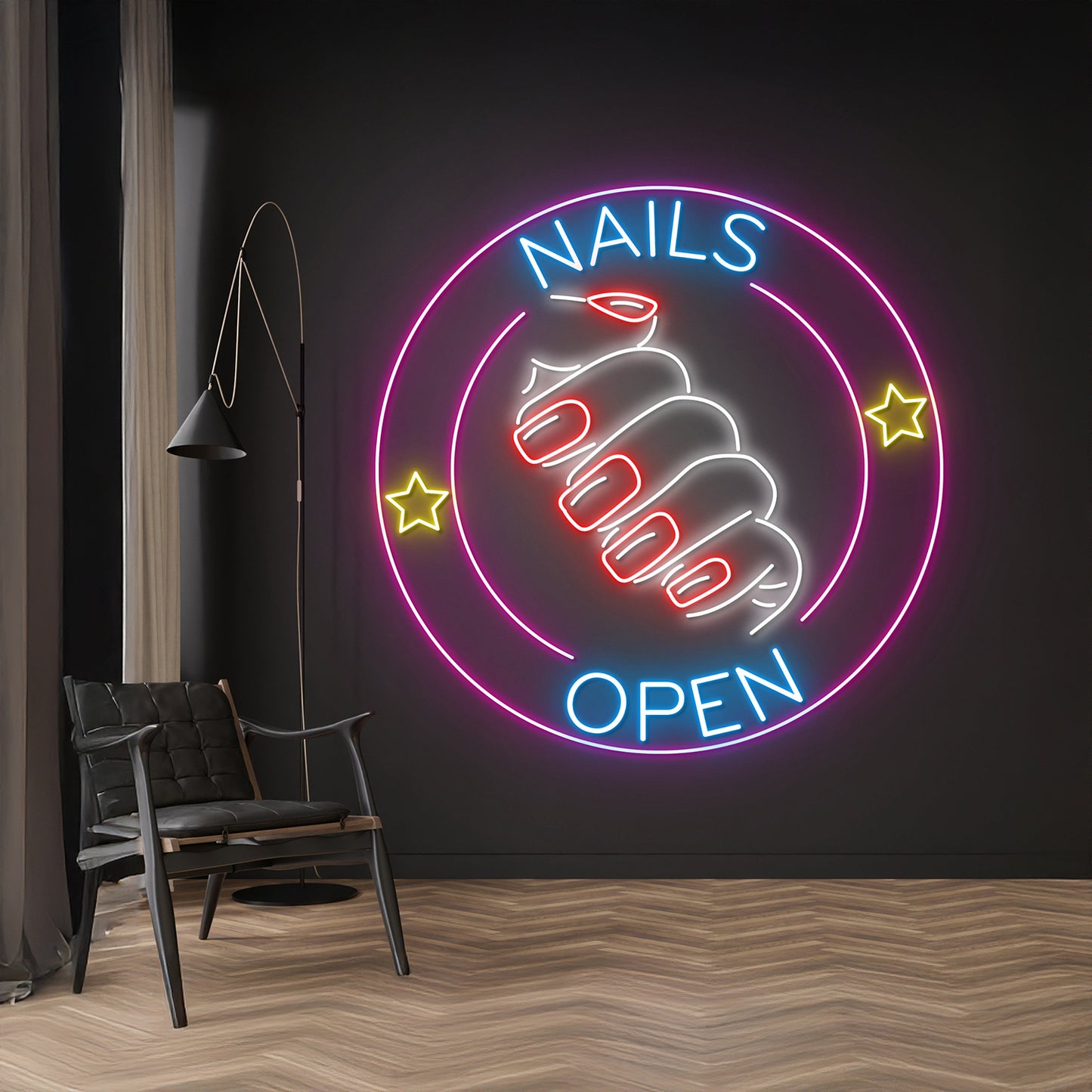 Custom Woman Nail Neon Sign Lady Nail Neon Light