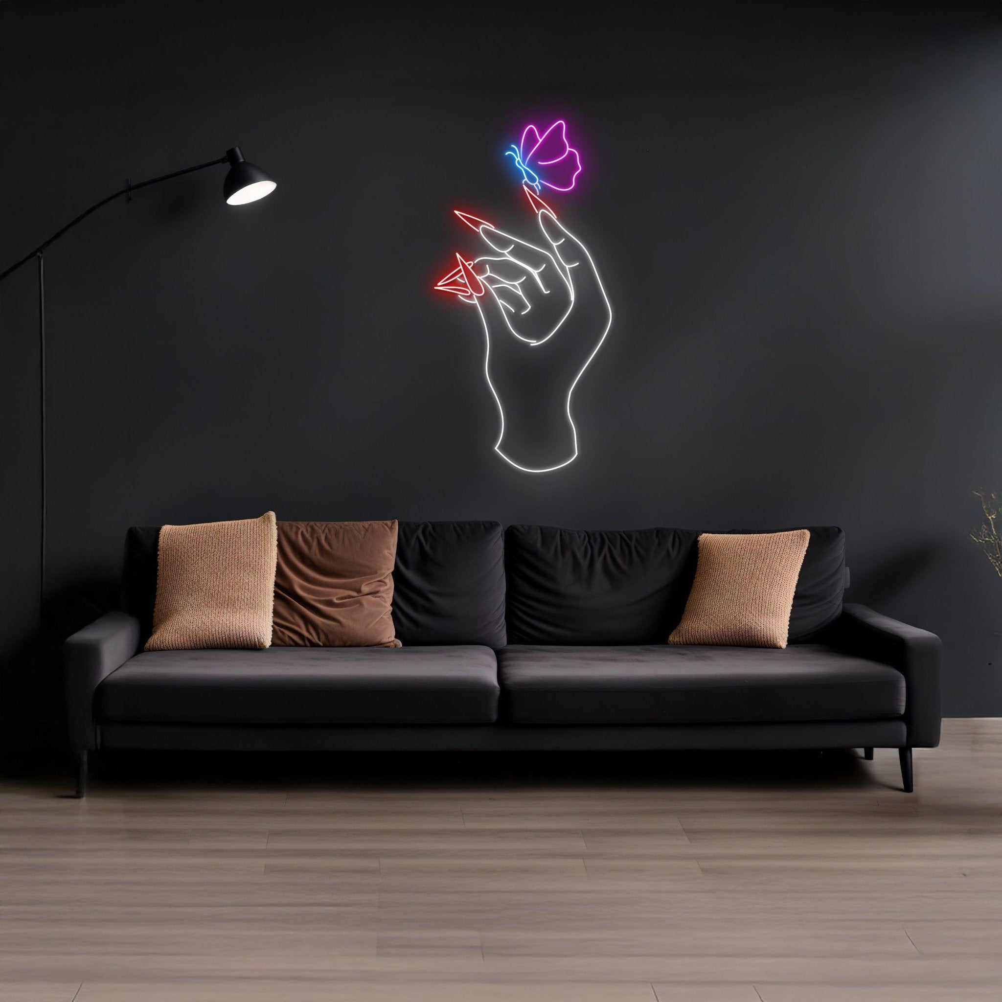 Custom Woman Nail With Butterfly Neon Sign - Shineneon