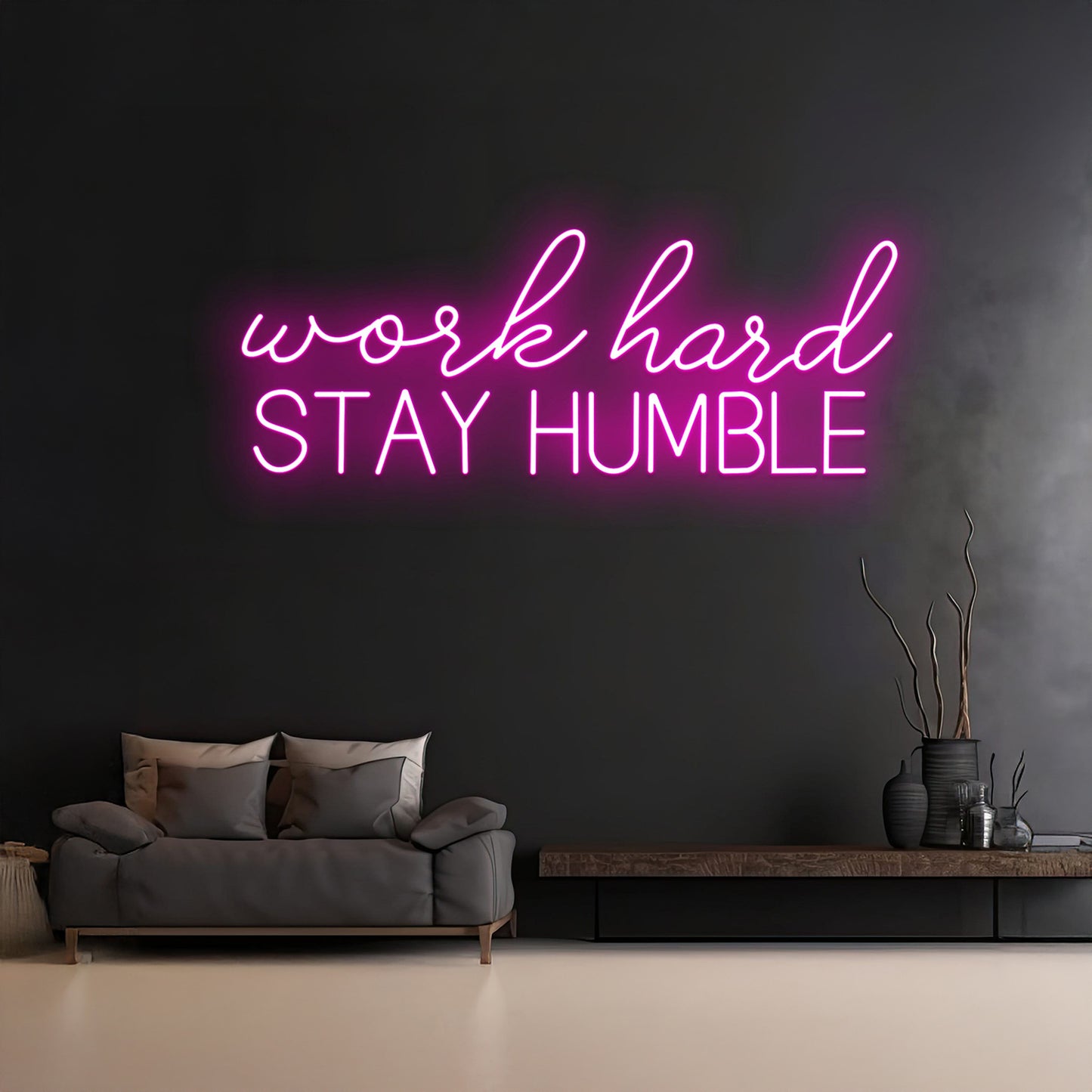 Custom Work Hard Stay Humble Neon Sign