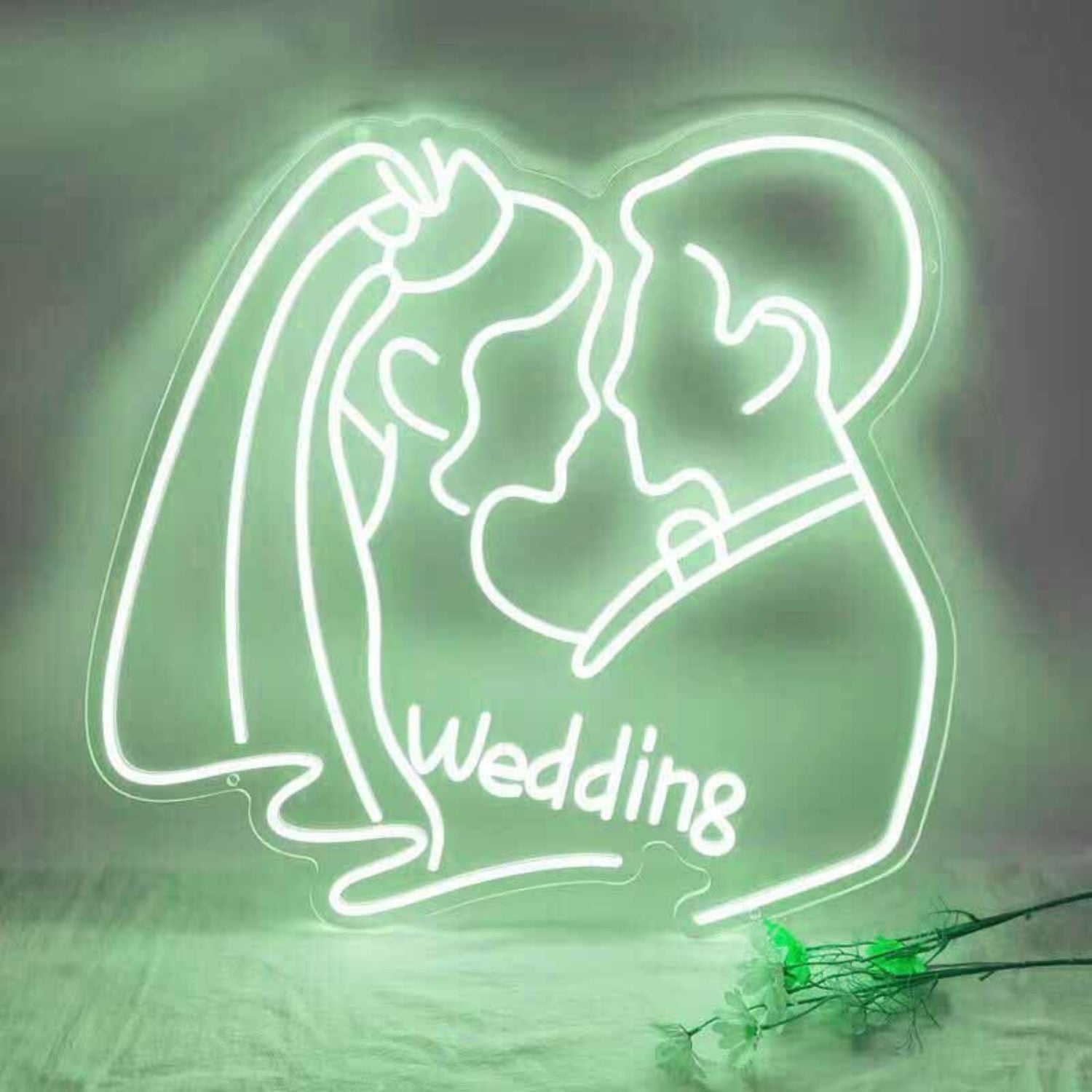 Customize Abstract Kissing Couple Wedding Neon Sign | Shineneon