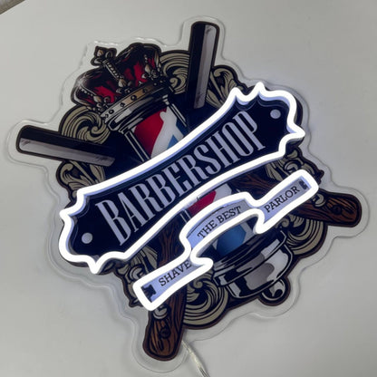 Customize Barber Shop Decal Printed Neon Light | Shineneon