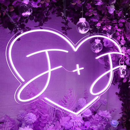 Customize Initials In The Heart Led Neon Sign | Shineneon