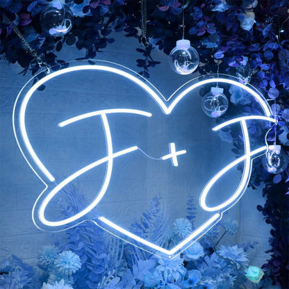 Customize Initials In The Heart Led Neon Sign | Shineneon
