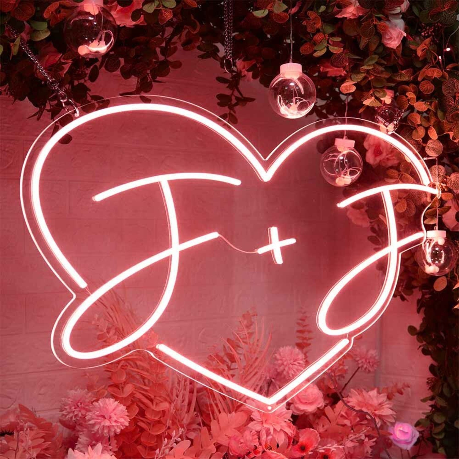 Customize Initials In The Heart Led Neon Sign | Shineneon