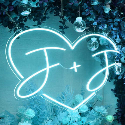 Customize Initials In The Heart Led Neon Sign | Shineneon