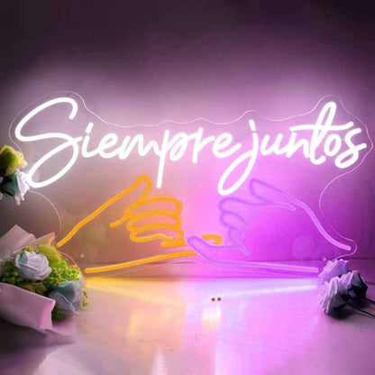Customize Siempre Juntos Always Together Love Neon Sign | Shineneon