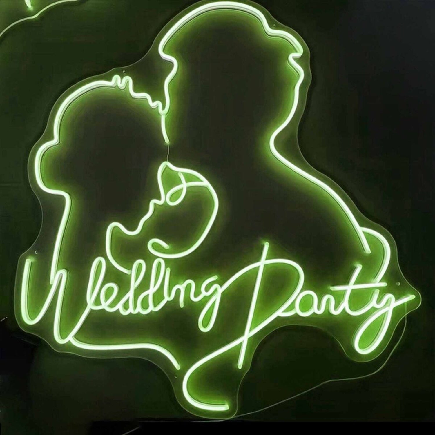 Customize Wedding Party Romantic Kissing Couple Portrait Neon Sign | Shineneon