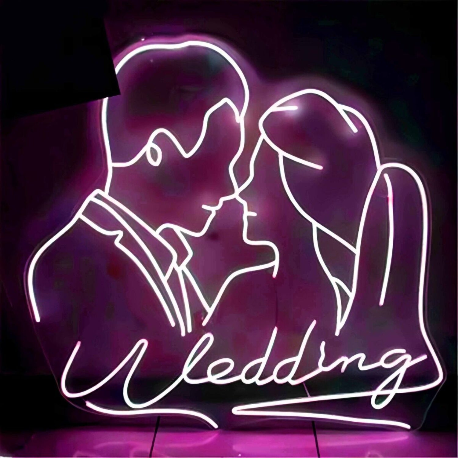 Customize Wedding Romantic Kissing Couple Portrait Neon Sign | Shineneon