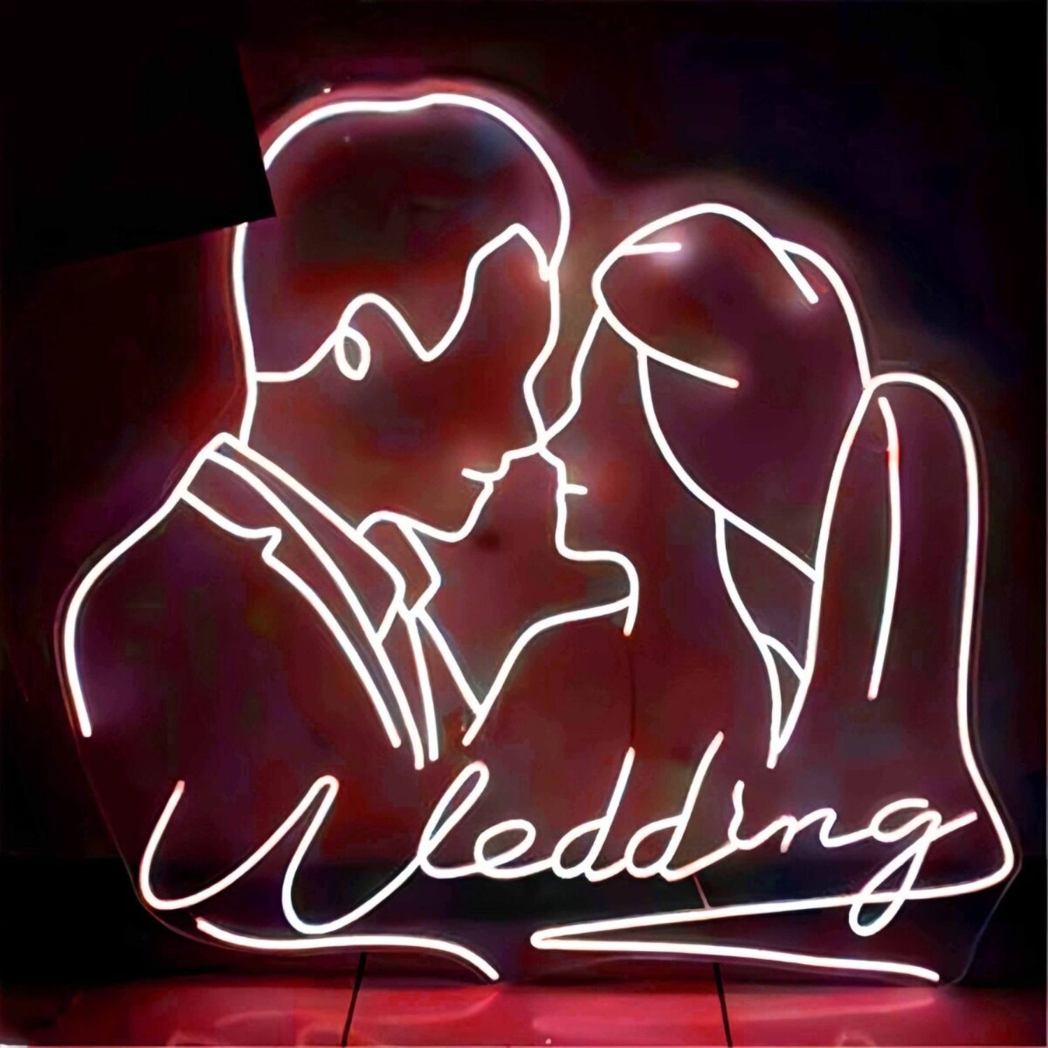 Customize Wedding Romantic Kissing Couple Portrait Neon Sign | Shineneon