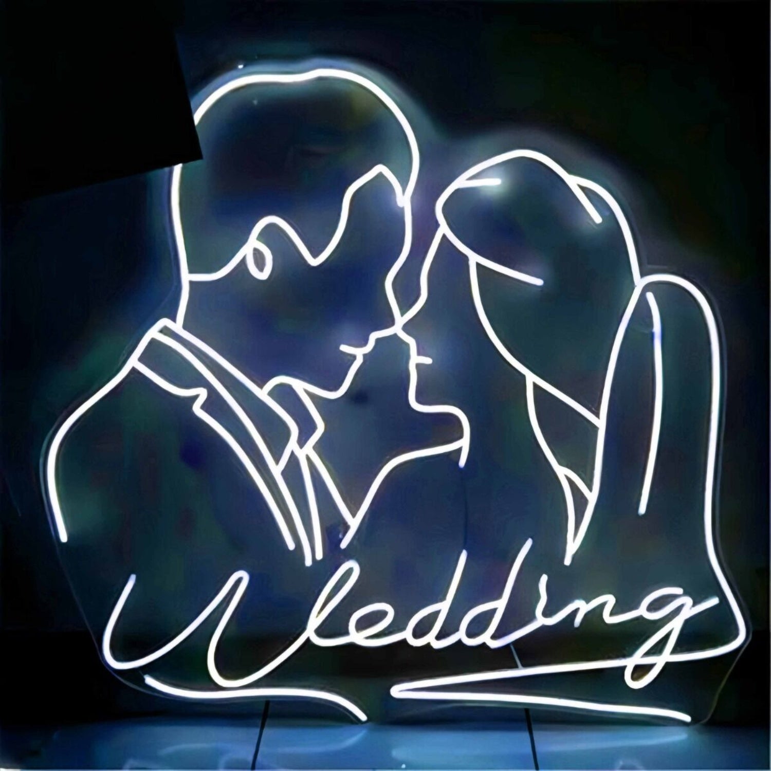 Customize Wedding Romantic Kissing Couple Portrait Neon Sign | Shineneon
