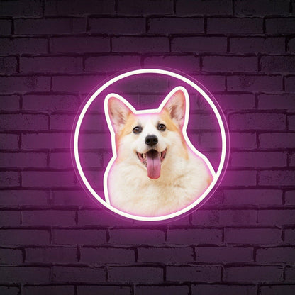 Customize Your Neon Circle Portrait Personalized Uv Led Neon Sign | Shineneon