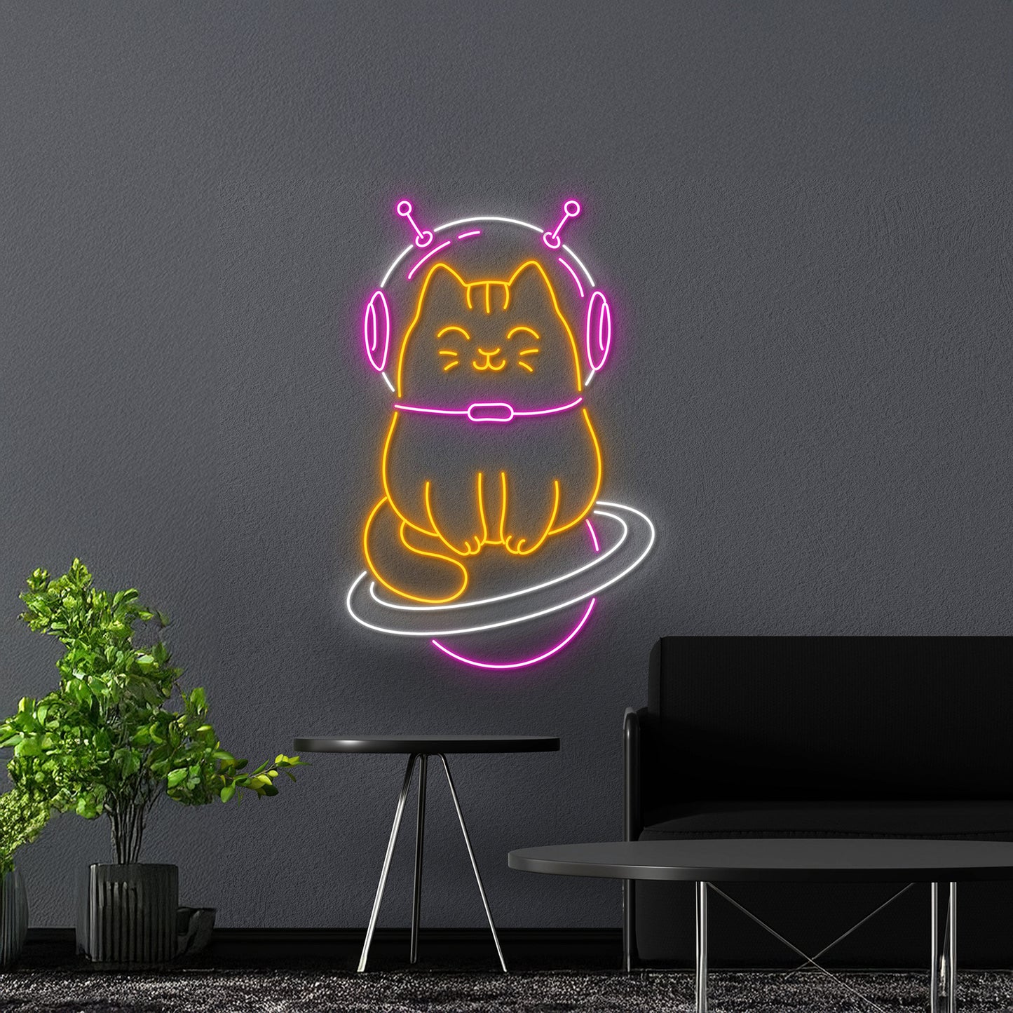 Cute Astronaut Cat Neon Sign