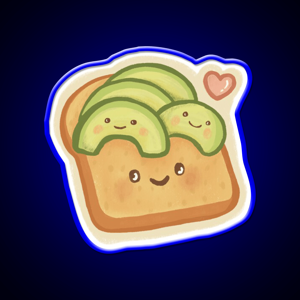 Cute Avocado Toast Snack Food Led Neon Sign Rgb Color - Shineneon