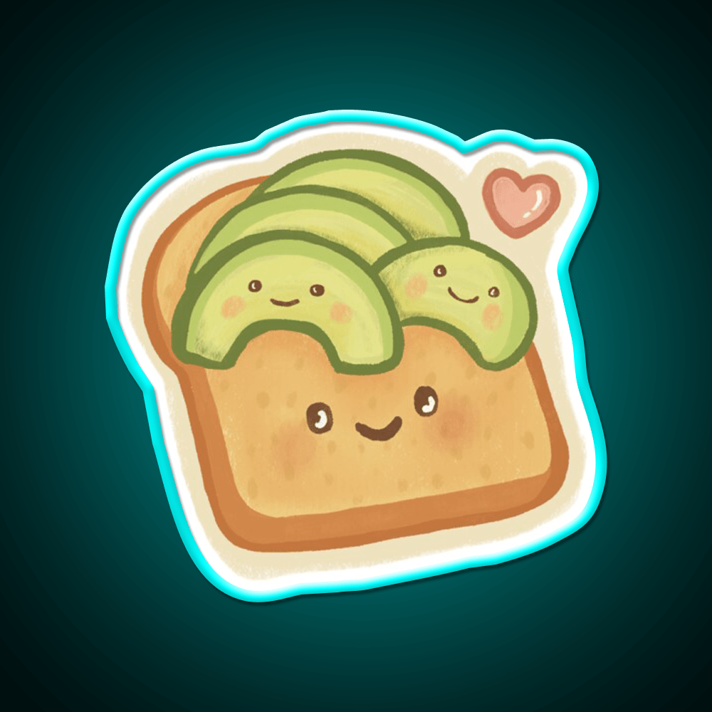 Cute Avocado Toast Snack Food Led Neon Sign Rgb Color - Shineneon