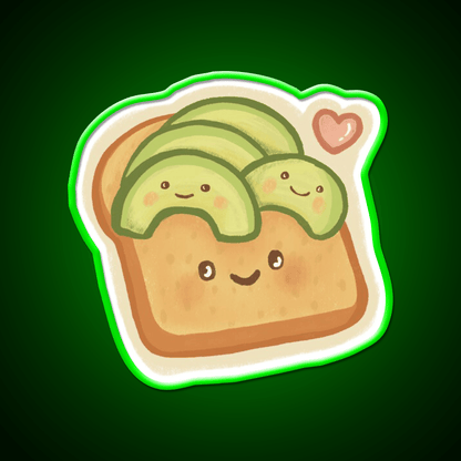 Cute Avocado Toast Snack Food Led Neon Sign Rgb Color - Shineneon
