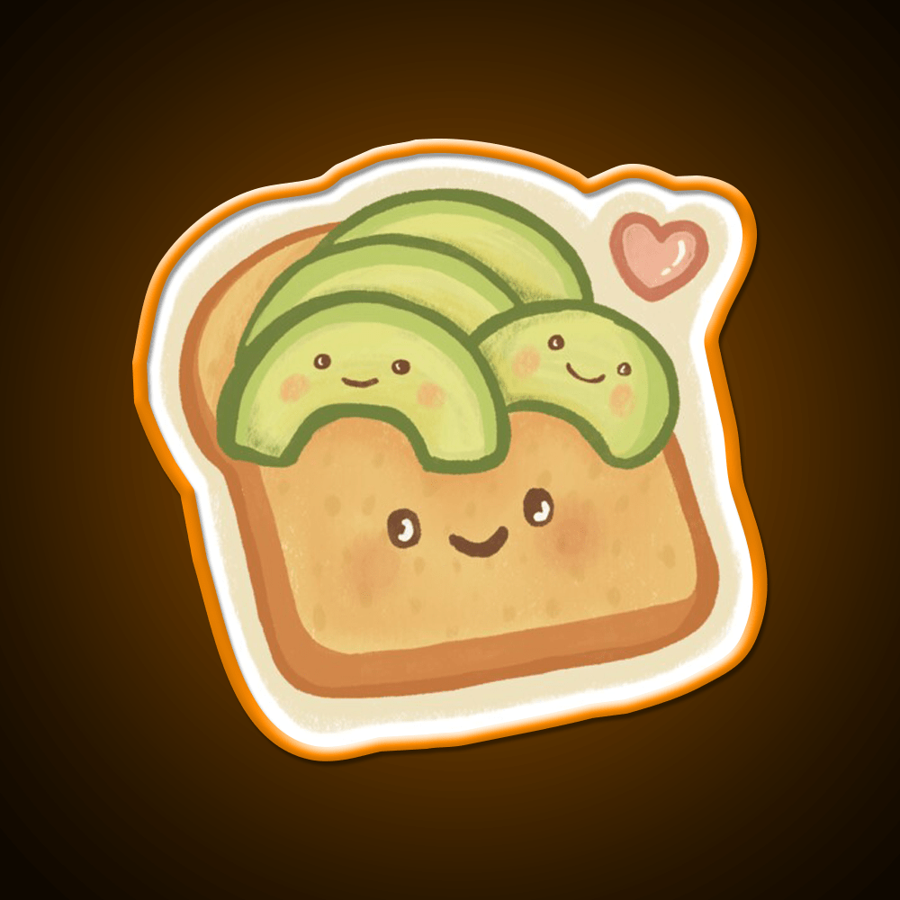Cute Avocado Toast Snack Food Led Neon Sign Rgb Color - Shineneon