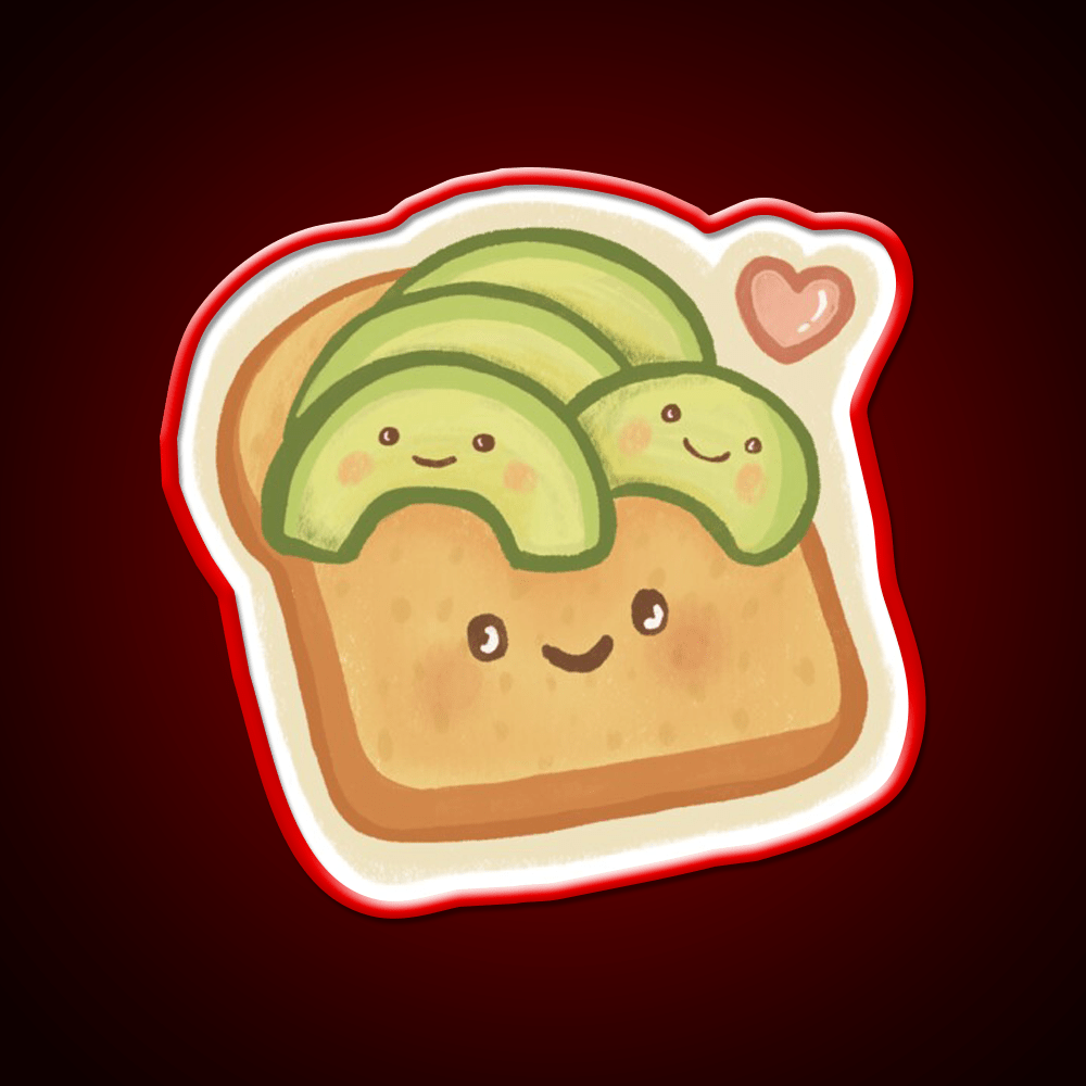 Cute Avocado Toast Snack Food Led Neon Sign Rgb Color - Shineneon